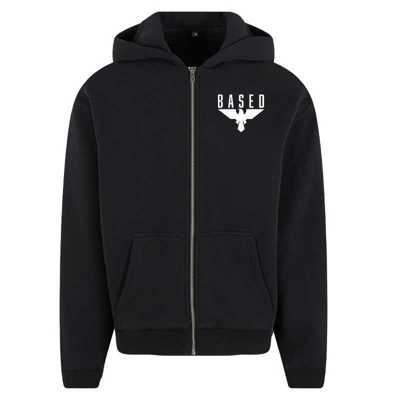 BASED – Fluffy Zip Hoody mit Logo-Stick