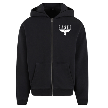 BASED – Fluffy Zip Hoody mit Logo-Stick