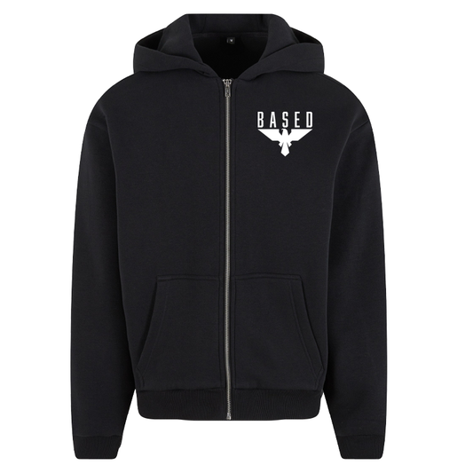 BASED – Fluffy Zip Hoody mit Logo-Stick