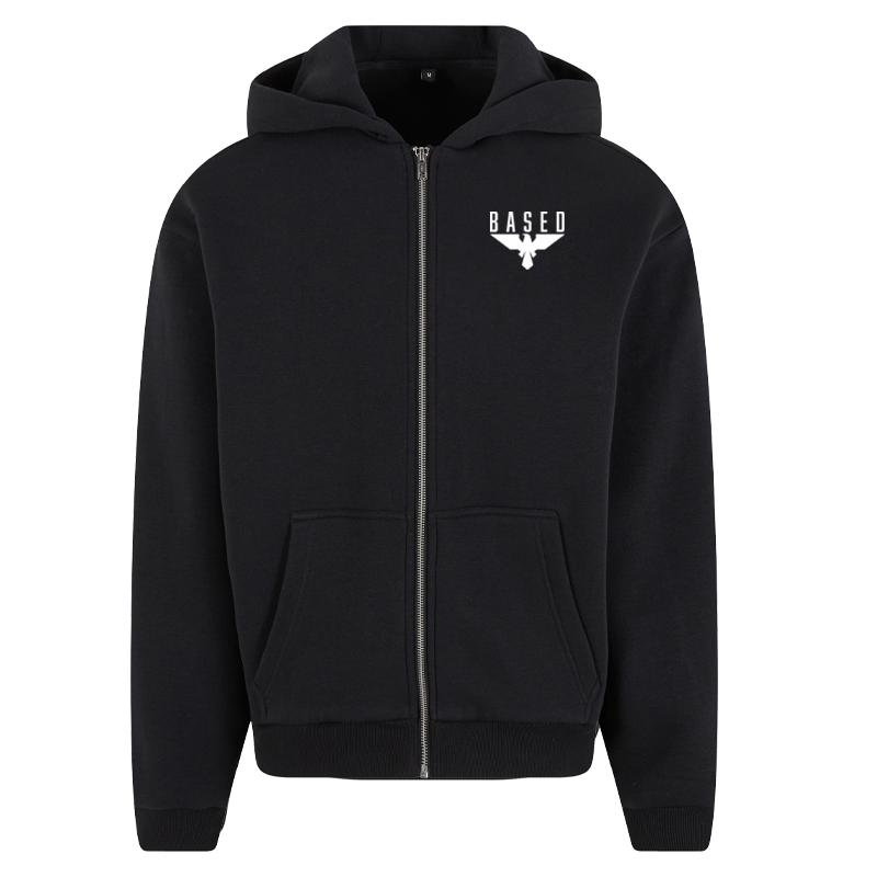 BASED – Fluffy Zip Hoody mit Logo-Stick