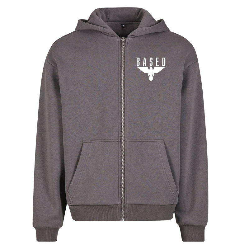 BASED – Fluffy Zip Hoody mit Logo-Stick