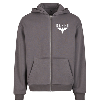 BASED – Fluffy Zip Hoody mit Logo-Stick