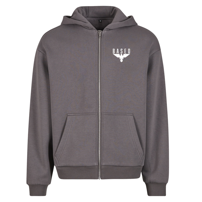 BASED – Fluffy Zip Hoody mit Logo-Stick