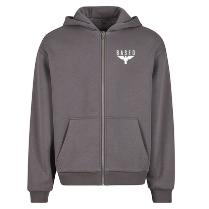 BASED – Fluffy Zip Hoody mit Logo-Stick