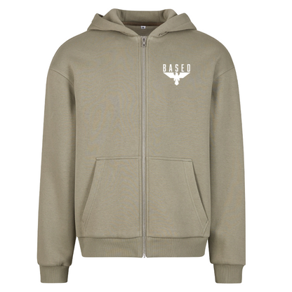BASED – Fluffy Zip Hoody mit Logo-Stick