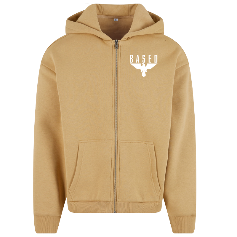 BASED – Fluffy Zip Hoody mit Logo-Stick